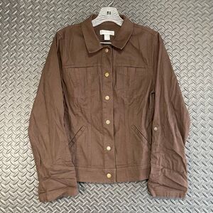Christopher & Banks Brown Button Up Casual Wear Date‎ Night Light Jacket Women S